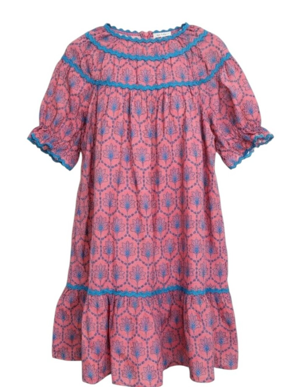 Umgee pink Dress with blue Trim - Picture 2 of 2